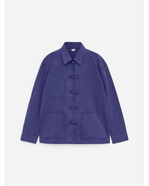 ARKET Blue Knot-Button Overshirt