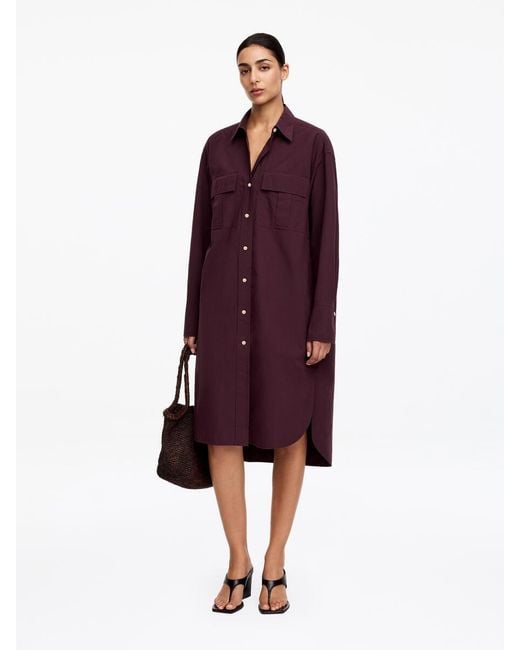 ARKET Purple Cotton Shirt Dress