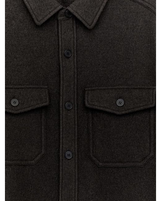 ARKET Black Bouclé Wool Overshirt for men