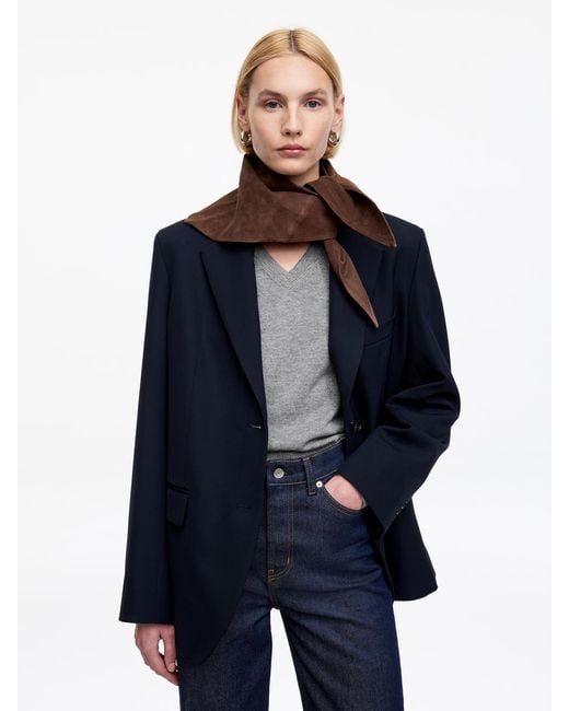 ARKET Gray Cotton-Wool V-Neck Jumper