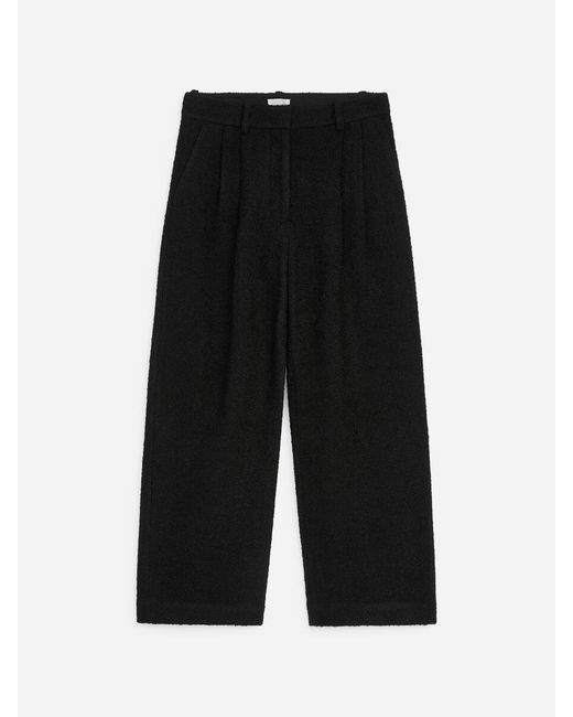 ARKET Black Bouclé Wool Blend Trousers