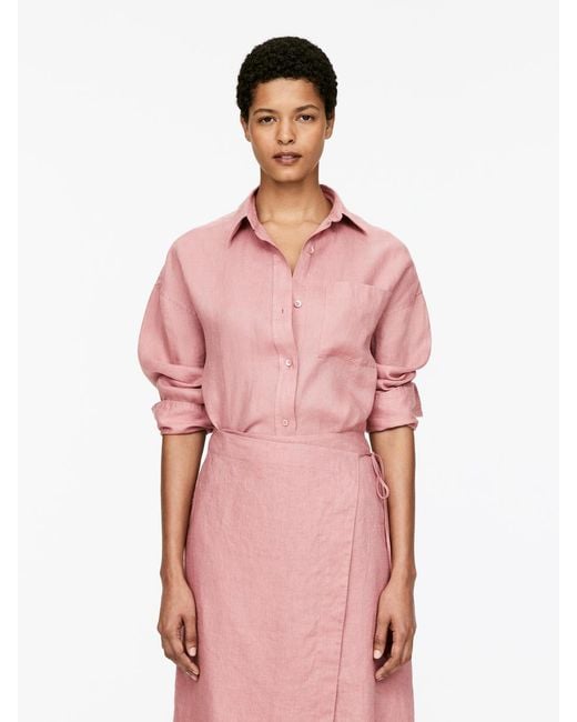 ARKET Pink Leinenhemd