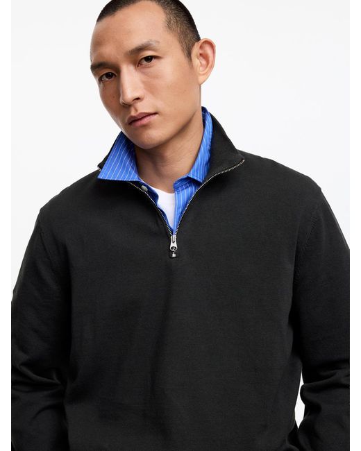 ARKET Black Knitted Half-Zip Jumper for men