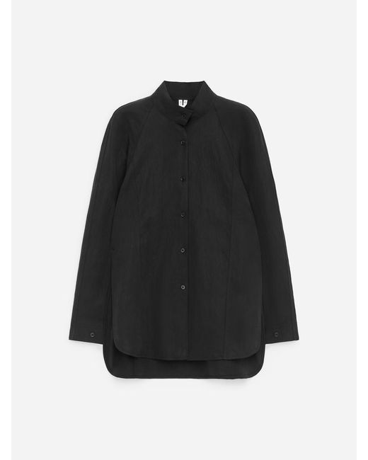 ARKET Black Relaxed Stand-Collar Shirt