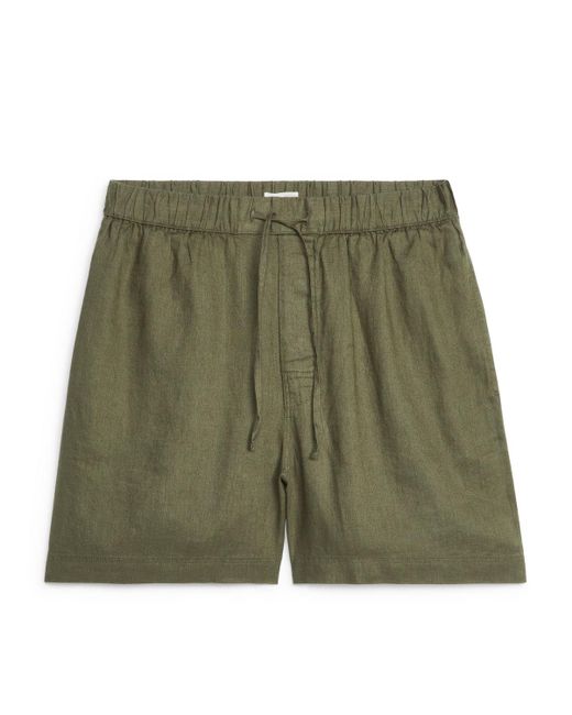 ARKET Green Linen Shorts for men