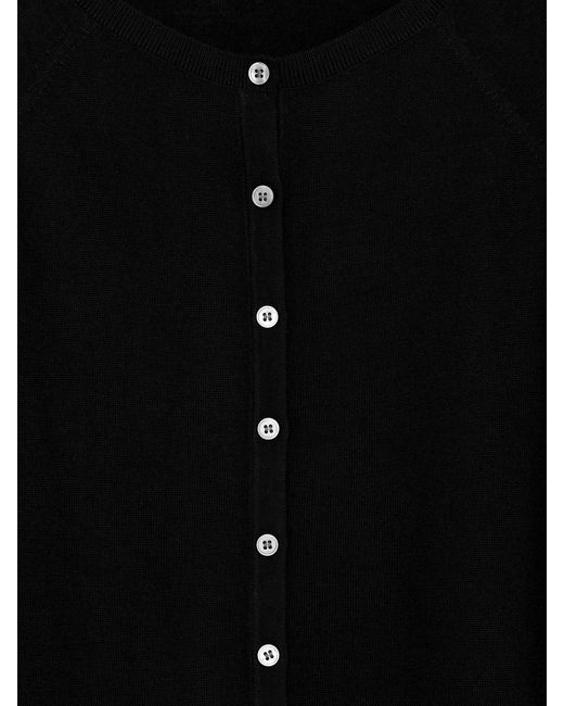 ARKET Black Merino Wool Cardigan