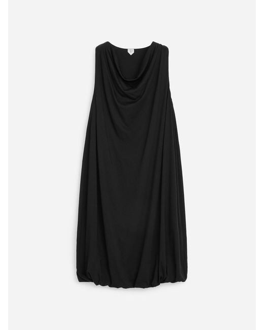 ARKET Black Draped Balloon Dress