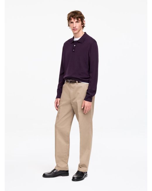 ARKET Blue Merino Polo Jumper for men