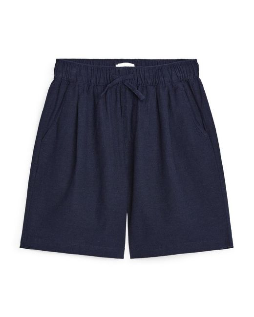 ARKET Baumwoll-Leinen-Shorts in Blue für Herren