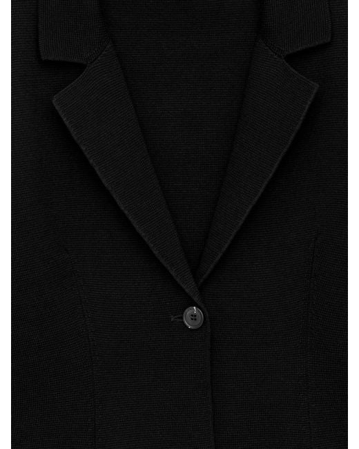 ARKET Black Knitted Wool-Cotton Jacket