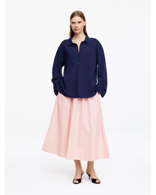ARKET Blue Midi Cotton Skirt