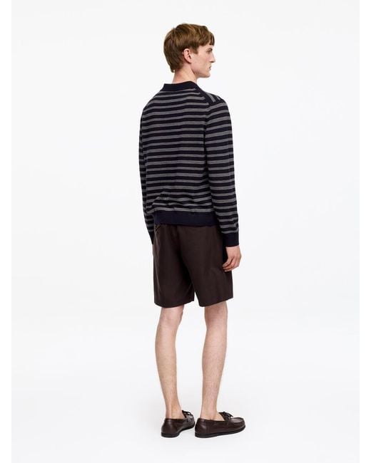 ARKET Blue Merino Polo Jumper for men
