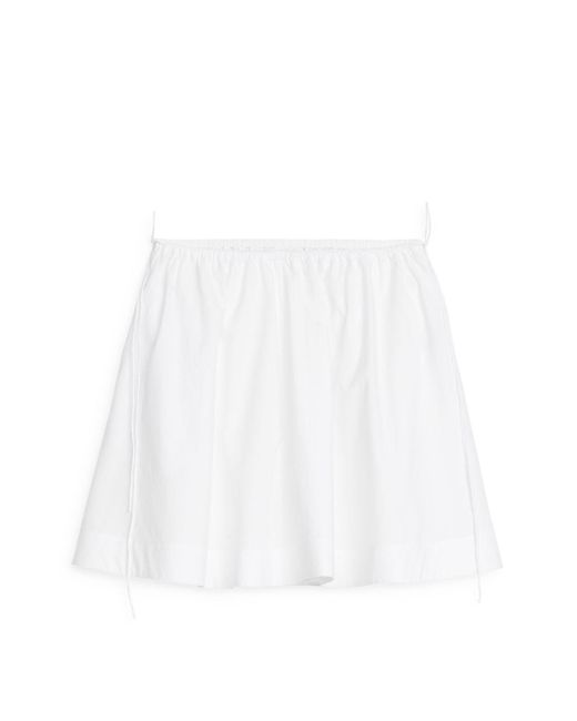 ARKET White Mini Cotton Skirt