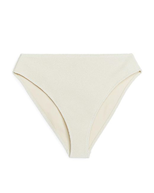 ARKET White Mid Waist Crinkle Bikini Bottom