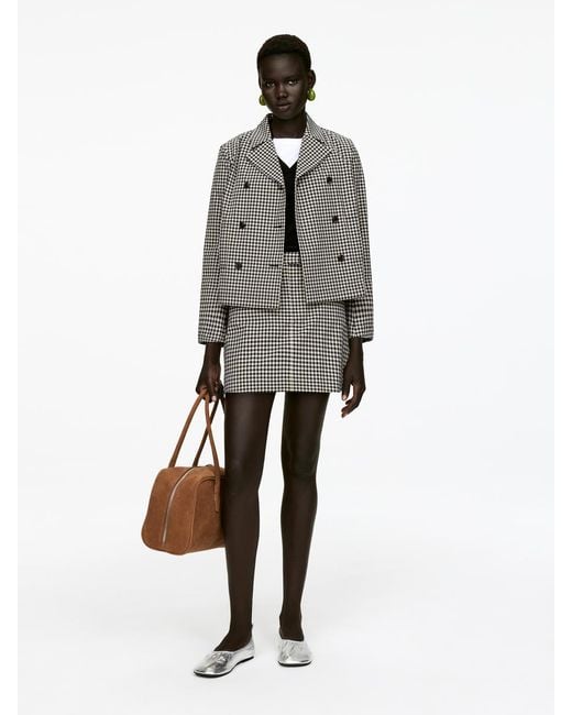 ARKET Gray Mini Gingham Skirt