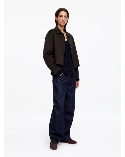 ARKET Black Doublé Wool-Blend Overshirt