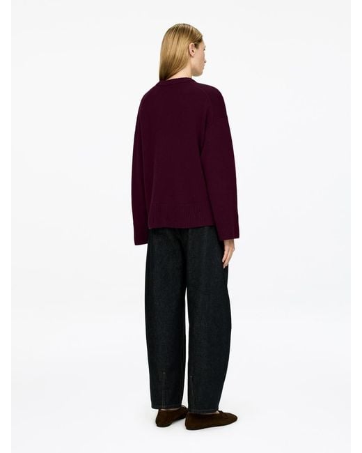 ARKET Purple Oversized Pure Cashmere Jumper​