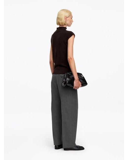 ARKET Gray Pleated Wool-Blend Trousers