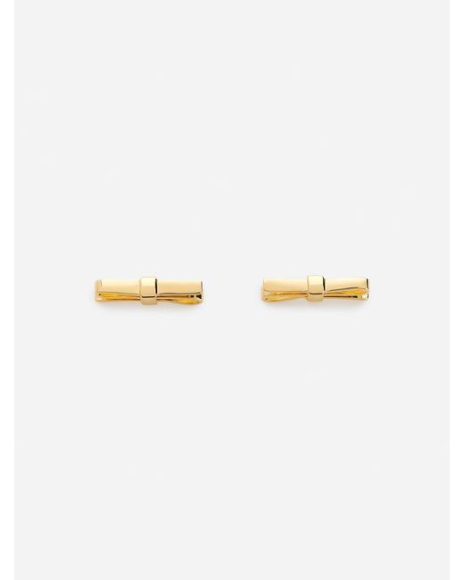 ARKET White Bow Stud Earrings