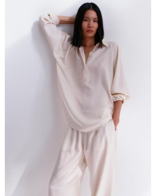 ARKET White Silk Twill Trosuers