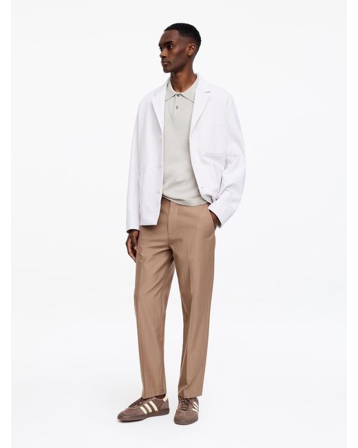 ARKET White Fine-Knit Polo Shirt for men