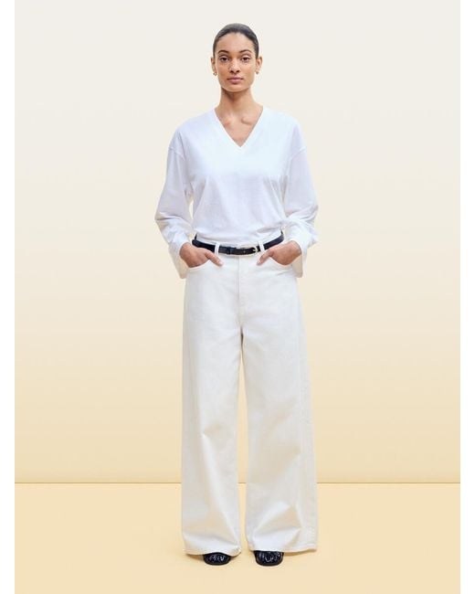 ARKET White Relaxed V-Neck T-Shirt