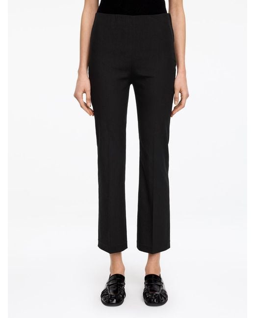 ARKET Black Linen-Cotton Kick-Flare Trousers