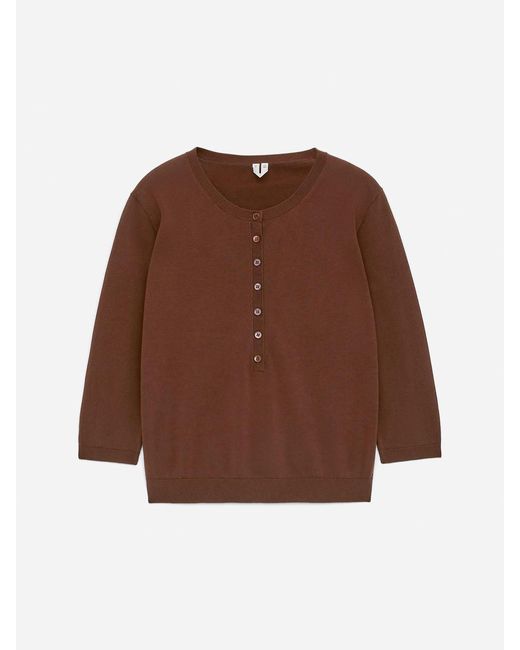 ARKET Red Cotton Henley Top