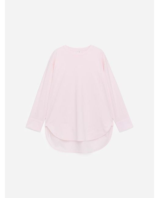 ARKET White Shirt-Detail Long-Sleeve T-Shirt