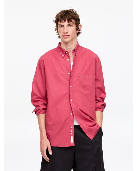 ARKET Red Relaxed Poplin Shirt for men