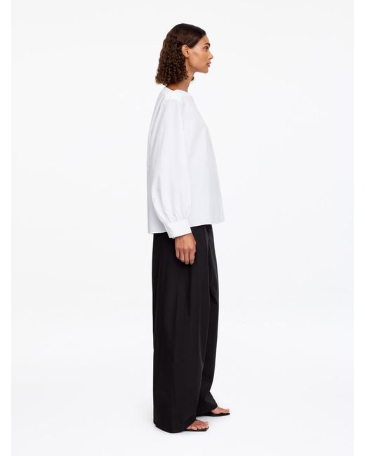 ARKET White Boat-Neck Cotton Blouse