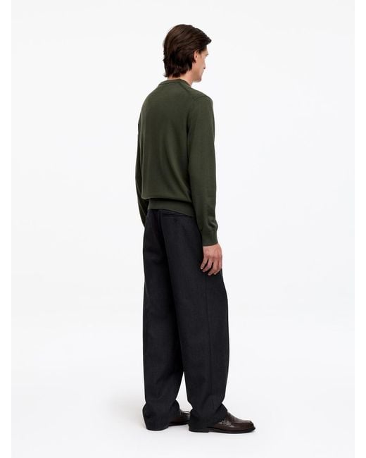 ARKET Green Merino V-Neck Jumper for men