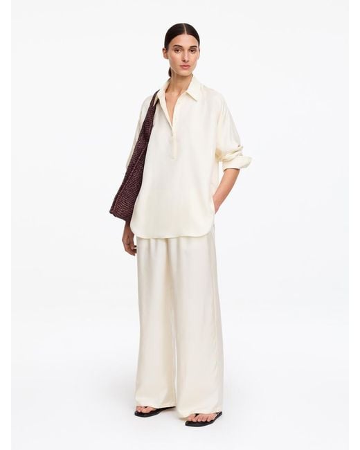 ARKET White Silk Twill Trosuers