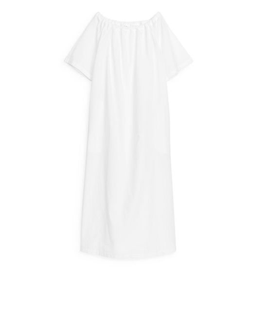 ARKET White Off-shoulder Maxi Dress