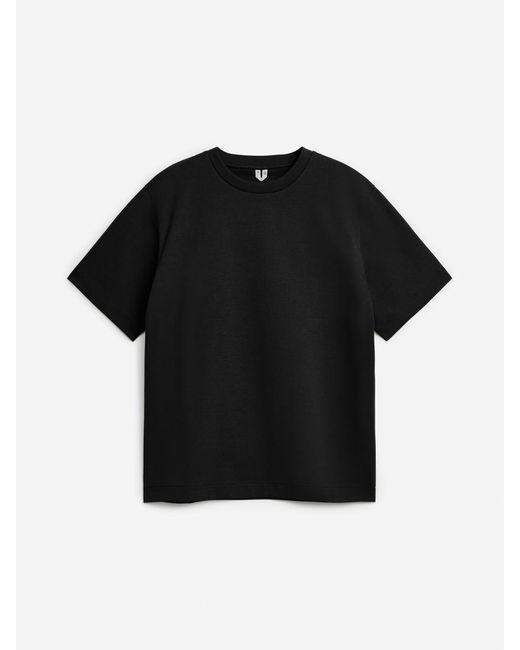 ARKET Black Boxy Interlock T-Shirt for men