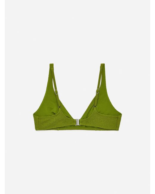 ARKET Green Textured Bikini Top