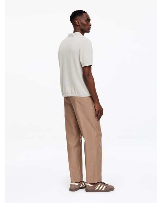 ARKET White Fine-Knit Polo Shirt for men