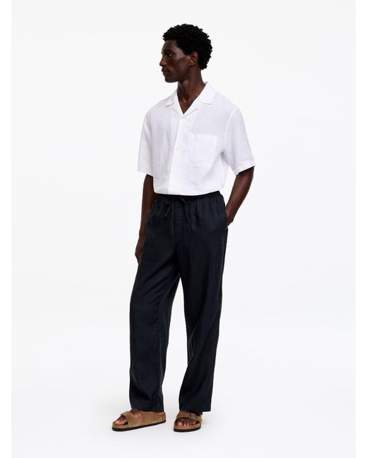ARKET Blue Relaxed Linen Trousers for men
