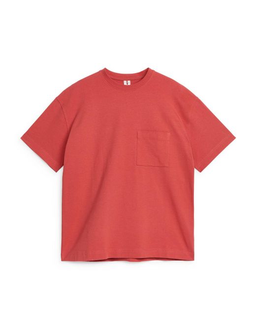 ARKET Red Oversized Heavyweight T-shirt for men