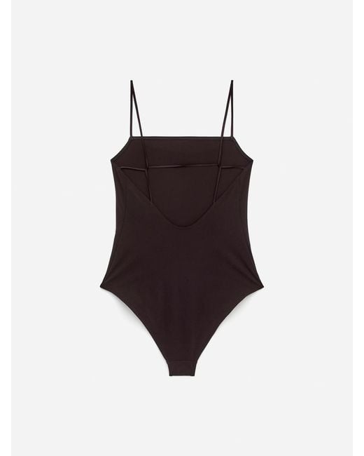 ARKET Black Square-Neck Swimsuit