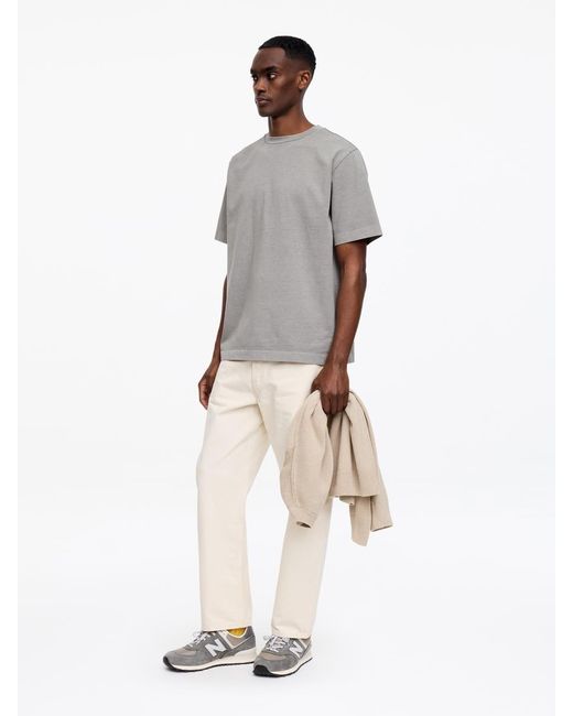 ARKET Gray Garment-Dyed Interlock T-Shirt for men