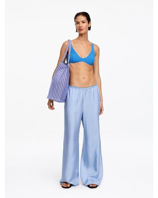 ARKET Blue V-Neck Bikini Top