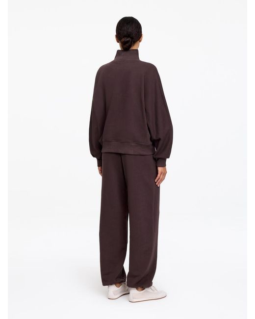 ARKET Red Mock-Neck Terry Sweatshirt