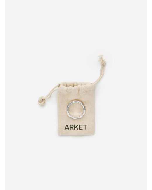 ARKET Silberfarbener Ring in Black für Herren