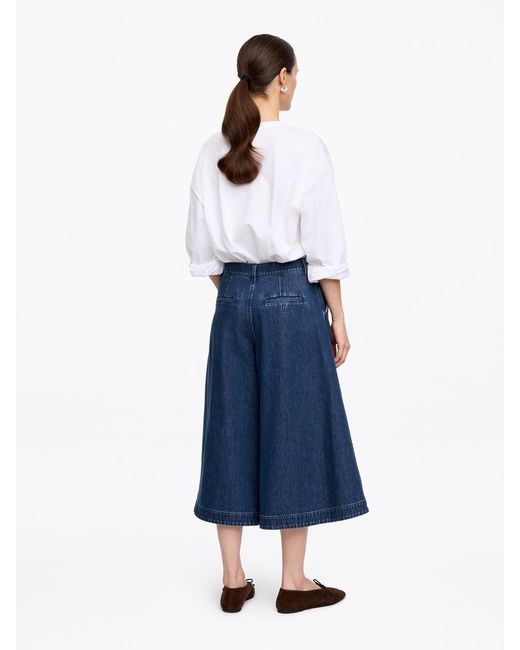 ARKET Blue Denim Culotte Trousers