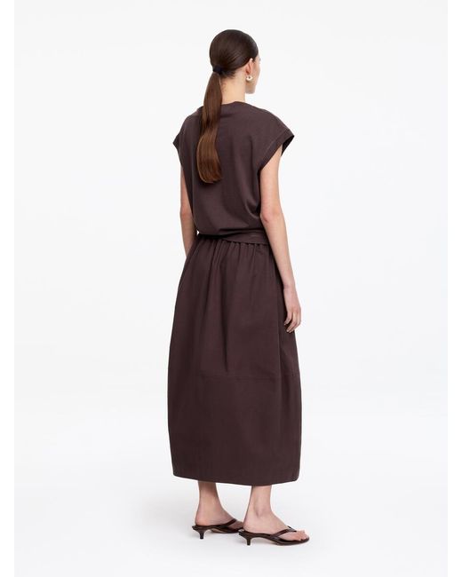 ARKET Purple Cotton Midi Skirt