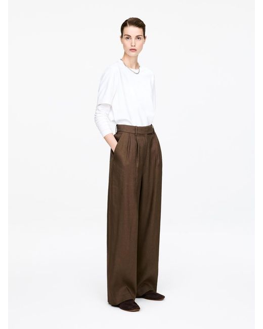 ARKET White Wide Tailored Trousers