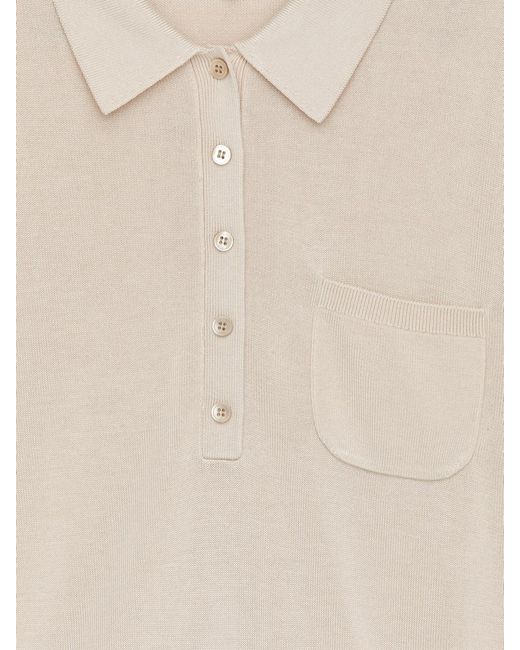 ARKET White Knitted Polo Shirt