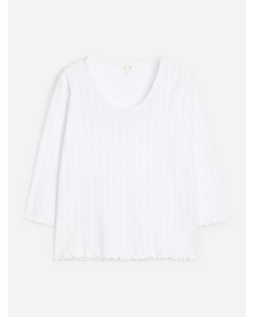 ARKET White Pointelle-Knitted Top