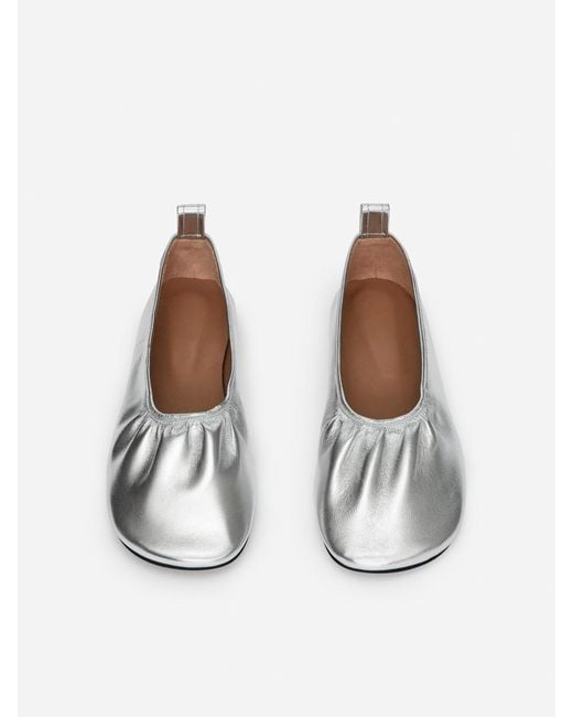 ARKET White Leather Ballet Flats